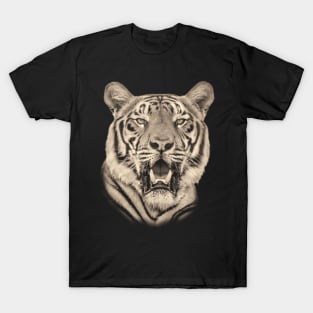 Bengal Tiger Portrait in Vintage Sepia T-Shirt